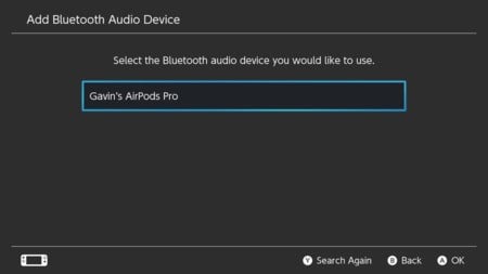 3. Nintendo Switch Selecteer een Bluetooth-audioapparaat