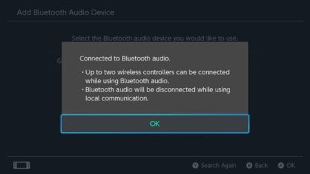4. Nintendo Switch verbonden met Bluetooth-audio