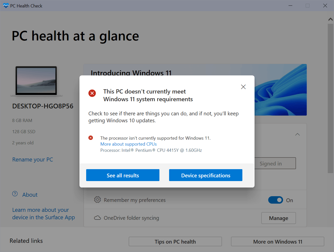 pc gezondheid check windows 11 vereisten